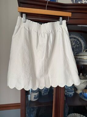 J Crew Linen Scallop Skirt Size 6